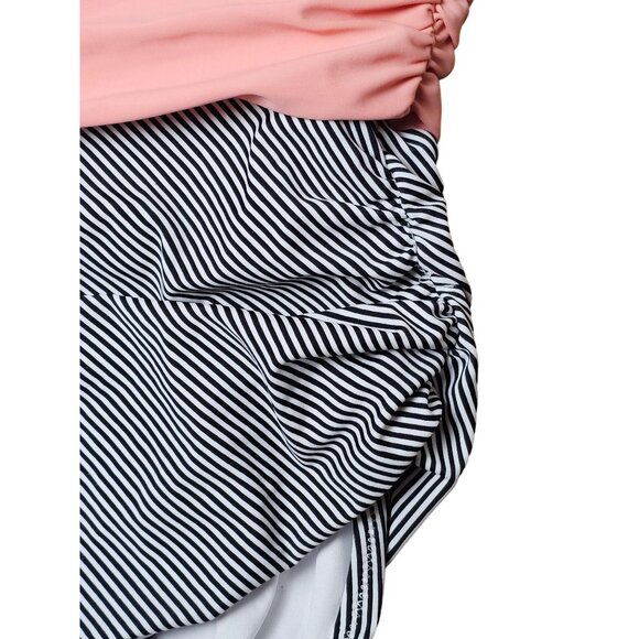 Cupshe Women's Swimsuit Size Medium Peach Halter One Piece Swim Striped Ruching - Picture 4 of 10